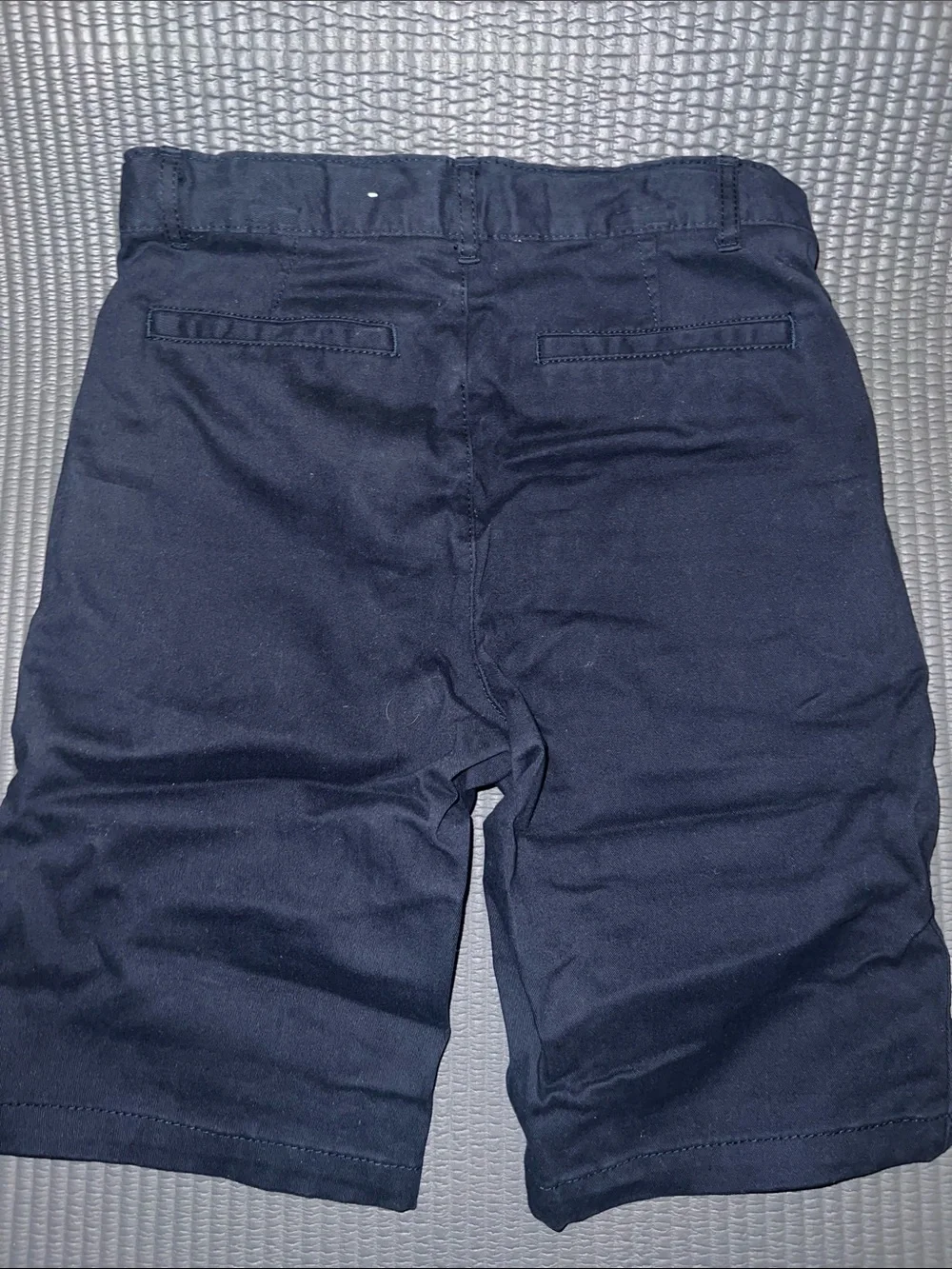 Navy Flat-Front Cotton Shorts Sz 12